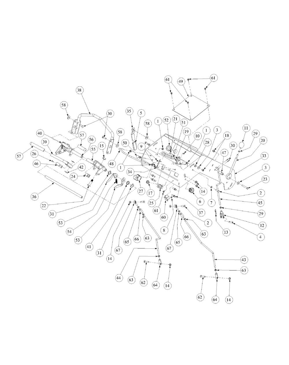 Handle Assembly (April 2004 And After) Diagram and Parts List for HFF1748 55AG5D4V750-WAM Cub Cadet Lawn Mower